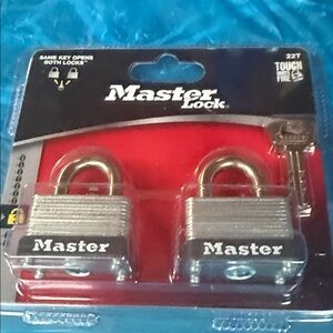 Master Lock double pack of lock and key
